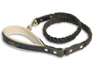 Handcrafted Braided Leather Dog Leash with padded handle Handcrafted Braided Leather Dog Leash with padded handle