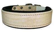 Leather dog collar padded with thick felt Leather dog collar padded with thick felt