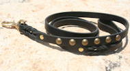 Studded Handcrafted dog leash for walking/tracking, leather Studded Handcrafted dog leash for walking/tracking, leather