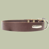 Leather dog collar with ID name tag Leather dog collar with ID name tag
