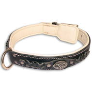 Royal Braided Nappa Padded Handmade Leather Dog Collar Royal Braided Nappa Padded Handmade Leather Dog Collar