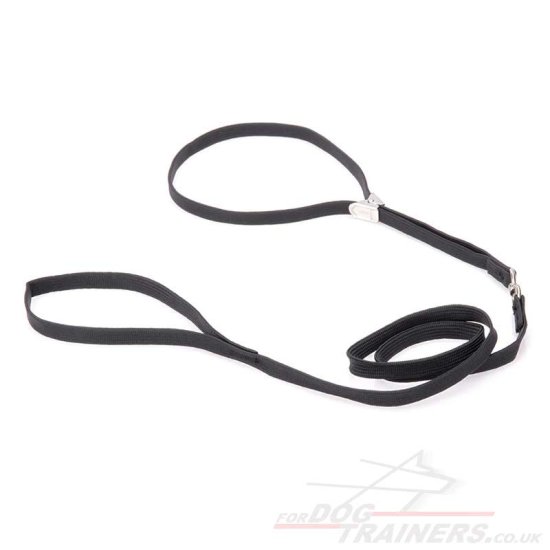 Black Dog Leash and Collar Adjustable Nylon Rope