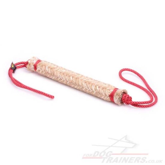 Dog Training Toy of Rolled Jute with Rope Handles - Click Image to Close