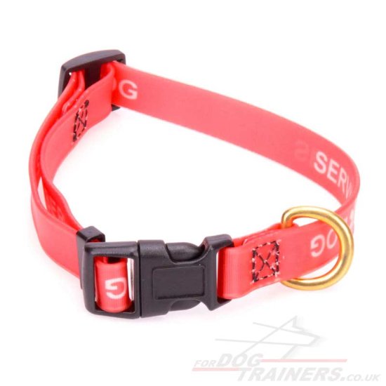 Red Biothane Dog Collar with Quick Release Buckle 0.8"/2cm Wide