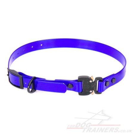 Biothane Dog Collar 0.8 inch Wide in Bright Blue or Orange