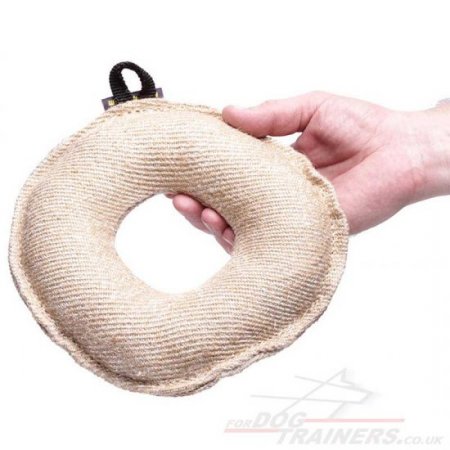 Jute Bagel Dog Toy for Training Biting and Motivation