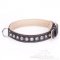 "Cone" Extravagant Black Leather Dog Collar With Studs